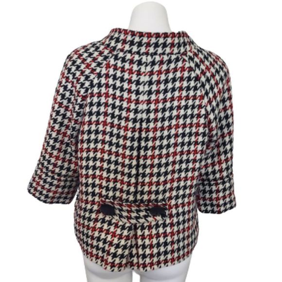 Cato Retro Houndstooth Print 3/4 Sleeved Cropped Jacket - Picture 4 of 13